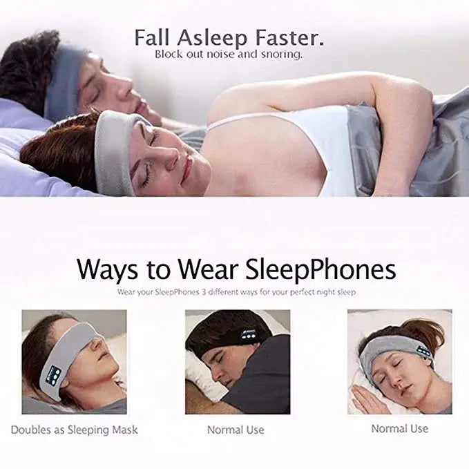 Wireless Bluetooth Earphone Sleeping Running Headband Stereo Earphones Sports Headset Music Hat With Mic Smart Phone Headphone