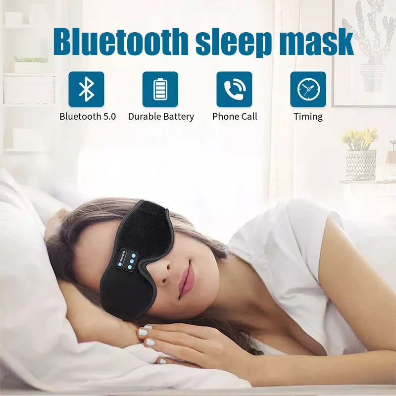 3D Eye Mask Bluetooth Sleeping Headphones Wireless Music Headsets Soft Elastic Comfortable Sleep Eye Mask Music Earphones